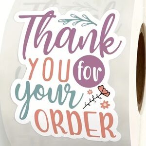 Thank You For Your Order Sticker Roll - 1.5” set of 100